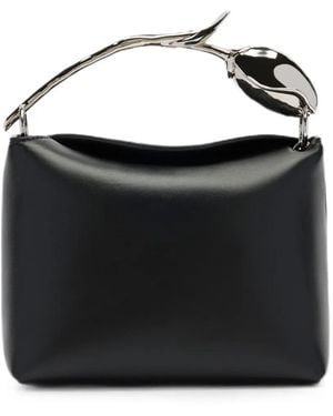 Erdem Mini Bloom Flower-Handle Tote Bag - Black