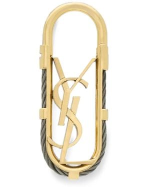 Saint Laurent Cassandre Schlüsselanhänger Mit Zopfmuster - Mettallic
