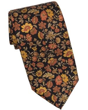 Elizabetta Conte Floral-Print Silk Tie - White
