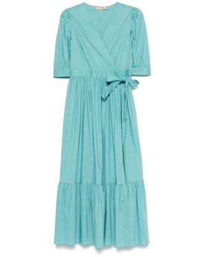 Twinset Abito Midi A Portafoglio - Blu