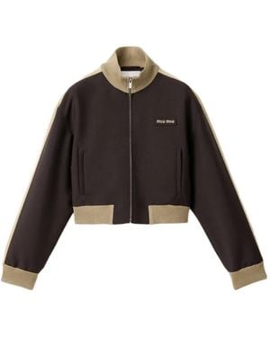 Miu Miu Kid-Mohair Blouson Jacket - Black