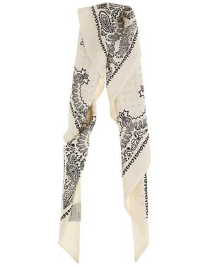 Destin Paisley Polka-Dot Scarf - White