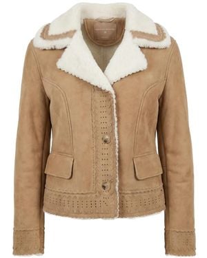 Ermanno Scervino Perforated Leather Jacket - Natural
