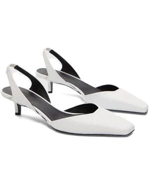 Loulou de Saison Square-Toe Slingback Court Shoes - White