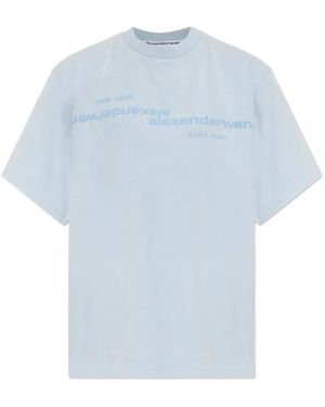 Alexander Wang Puff-Print Logo T-Shirt - Blue