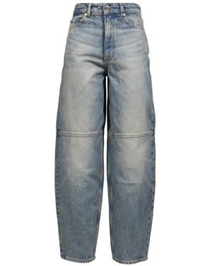 Ganni Stary Barrel-Leg Panelled Jeans - Blue