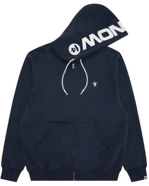 Aape By A Bathing Ape Aapenow Moonface Hoodie Met Rits - Blauw