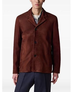 Paul Smith Nubuck Leather Jacket - Brown