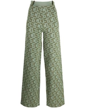 Gcds Pantaloni a vita alta - Verde