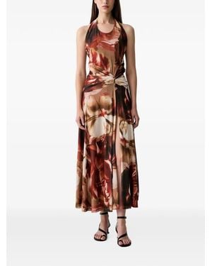 Bardot Sariba Floral-Print Twist-Detail Midi Dress - White