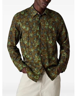 Paul Smith Lyocell 'Lucky Charm' Print Shirt - Green