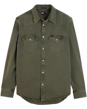 Tommy Hilfiger Long-Sleeve Denim Shirt - Green