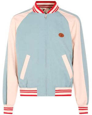 Valentino Garavani Embroidered Cat-Motif Bomber Jacket - Blue