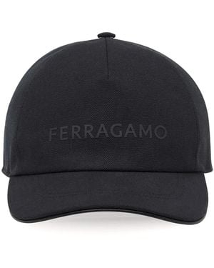 Ferragamo Logo-Appliqué Baseball Cap - Black