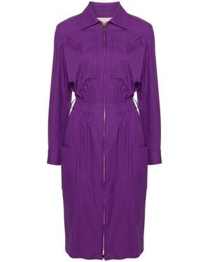 Blanca Vita Zip-Up Long-Sleeve Dress - Purple