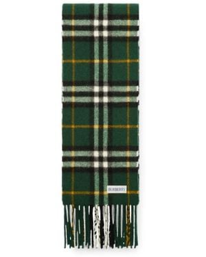 Burberry Narrow Check Cashmere Scarf - Green