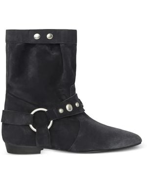 Isabel Marant Stania Studded Leather Boots - Black