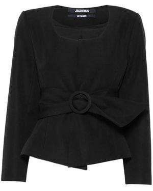 Jacquemus Belted Peplum Jacket - Black