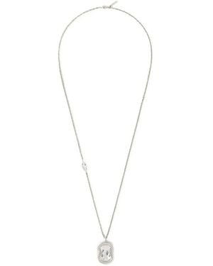 Givenchy Collier Sculptural Crystal En Métal Et Cristal - Blanc