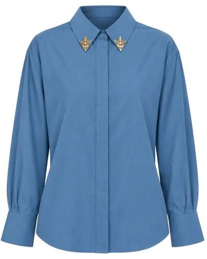 Kocca Dereck Embellished-Collar Shirt - Blue