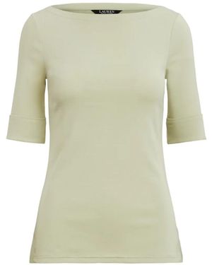 Ralph Lauren Cuffed Boat-Neck Top - Green
