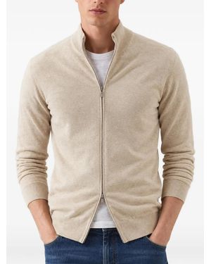 Brunello Cucinelli Zip-Up Cashmere Sweater - Natural