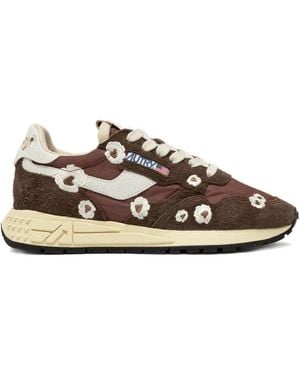 Autry Reelwind Sneakers mit Blumenstickerei - Braun