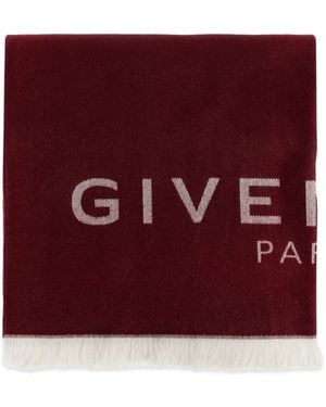 Givenchy Logo-Intarsia Frayed Scarf - Purple