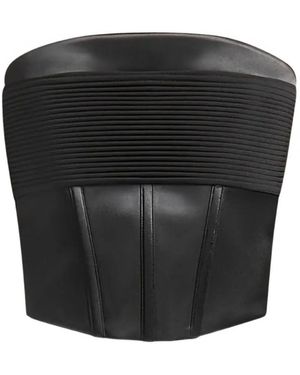Manière De Voir Cora Satin Pintuck Bandeau Corset Top - Black