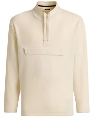 Kiton Kaschmirpullover Mit Kurzem Reißverschluss - Weiß
