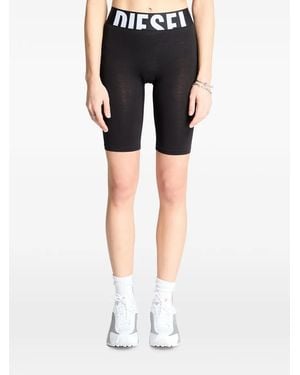 DIESEL Short Trousers With Cut-Off Logo - Black
