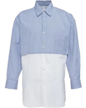 Comme des Garçons Checked Panelled Shirt - Blue