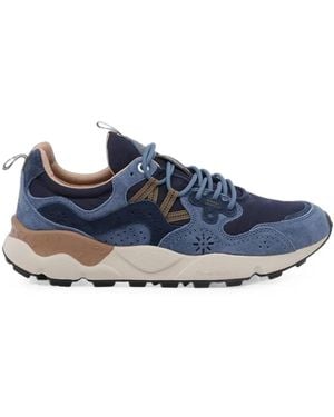 Flower Mountain Yamano 3 Suede-Panelled Trainers - Blue