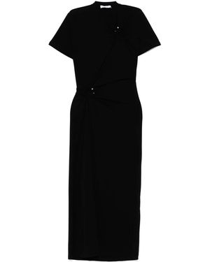 Rabanne Robe Longue À Design Asymétrique - Noir