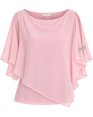 FRANK LYMAN Crystal-Embellished Layered Top - Pink