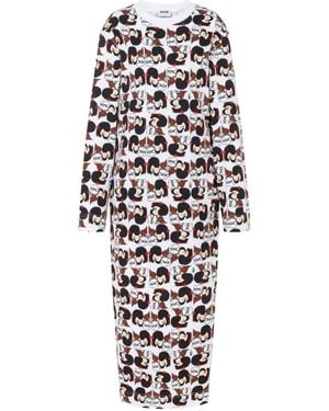 Moschino Robe Imprimée Mafalda À Manches Longues - White