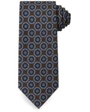 Bona Furtuna Geometric-Print Tie - Black