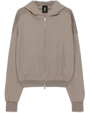 Thom Krom Waffle-Effect Hoodie - Brown