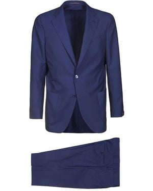 Bagnoli Sartoria Napoli Virgin Wool Single-Breasted Suit - Blue