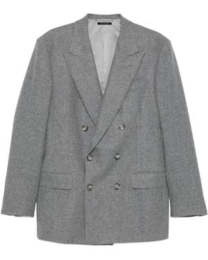 Tom Ford Double-Breasted Wool Blazer - Gray
