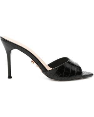 Twentyfourhaitch Brandinchi Croc-Effect Sandals - Black