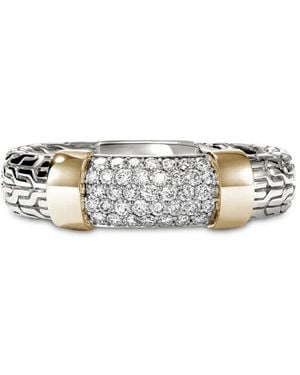 John Hardy 14K And Sterling Diamond Pavé Ring - White