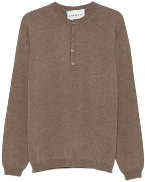 Amaranto Pullover Mit Knopfleiste - Braun