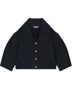 Givenchy Cocoon Cropped Jacket - Blue