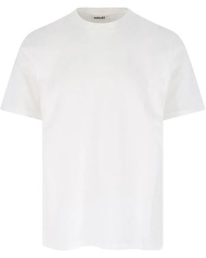 AURALEE Luster Plaiting T-Shirt - White