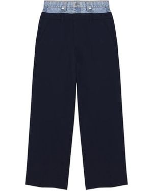 Jonathan Simkhai Pantalon Ophelia À Taille Double - Bleu