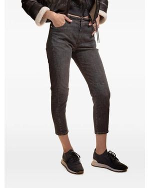 Brunello Cucinelli Vaqueros Capri Con Botones - Negro