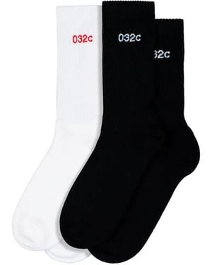 032c Lettering Two-Pack Socks Set (Set Of Two) - Black