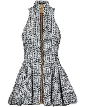 Balmain Minikleid Mit Reißverschluss - Grau