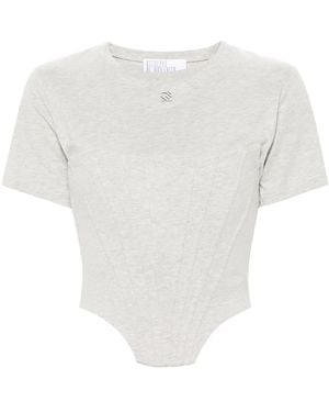 Tシャツ・カットソー Giuseppe Di Morabito Textured Surface T-Shirt With Keyhole GIUSEPPE DI MORABITO Textured Short Sleeve T-Shirt Keyhole